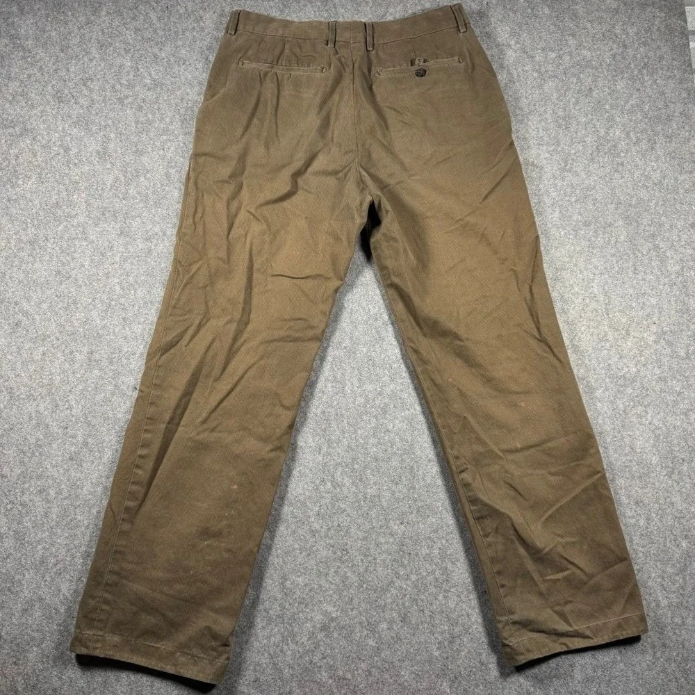 Banana Republic Mens Straight Dress Chino Brown Pants 35x32 Cotton Twill‎ *read*